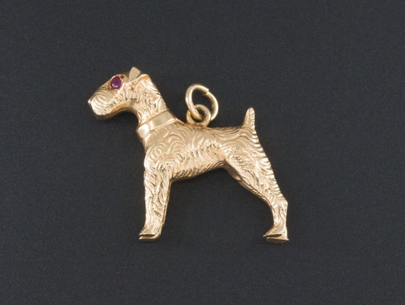 Vintage Dog Charm | 14k Gold Charm | Dog Lover Cha