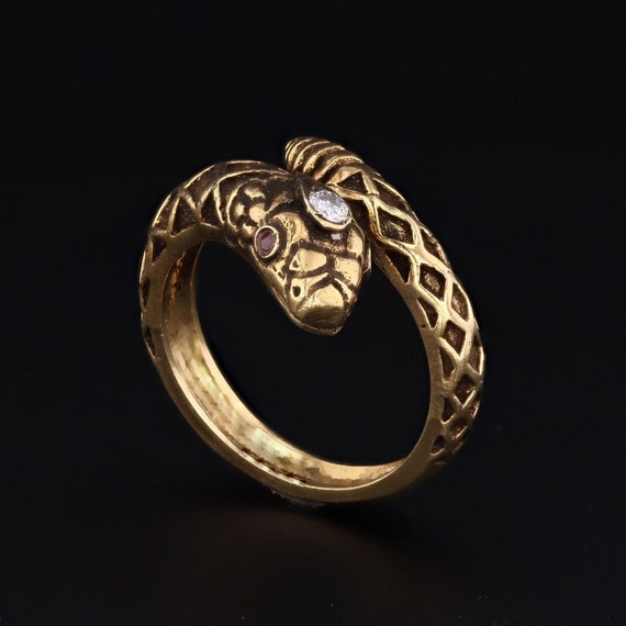 14k Gold Snake Ring | Vintage Snake Ring | 14k Gol