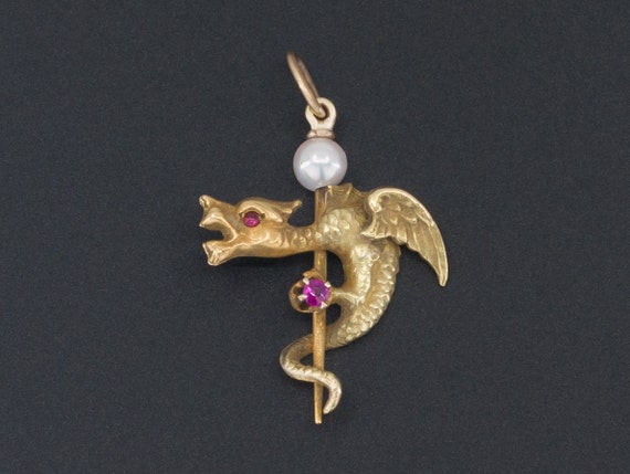Dragon or Basilisk Charm | Antique Dragon Charm |