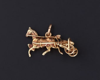 Vintage Harness Racing Charm of 14k Gold