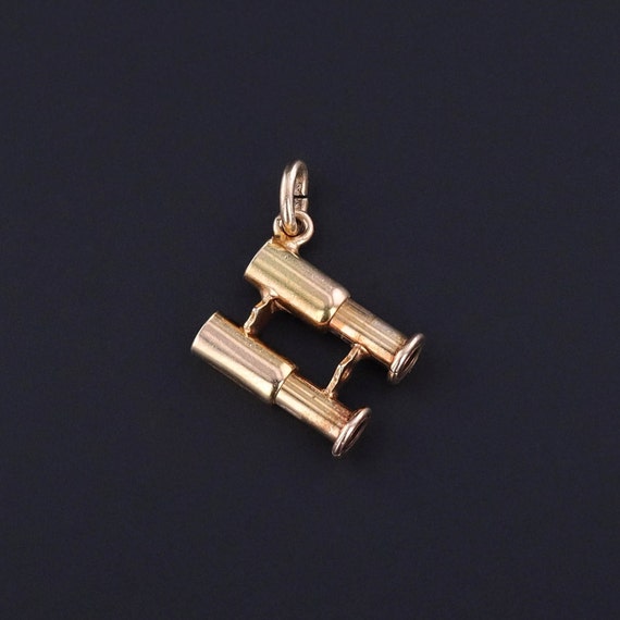 Antique Binoculars Charm of 10k Gold - image 1