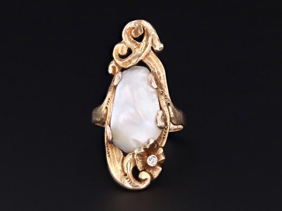 Pearl Ring | Antique Pearl Ring | Art Nouveau Ring