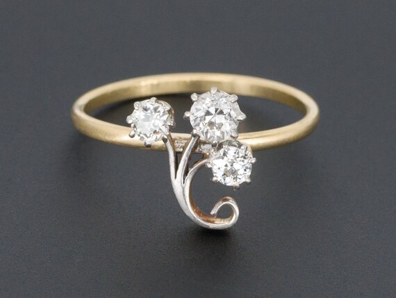 Diamond Flower Ring | Antique Flower Ring | Pin Co