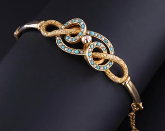 Antique Love Knot Bangle Bracelet of 9ct Gold