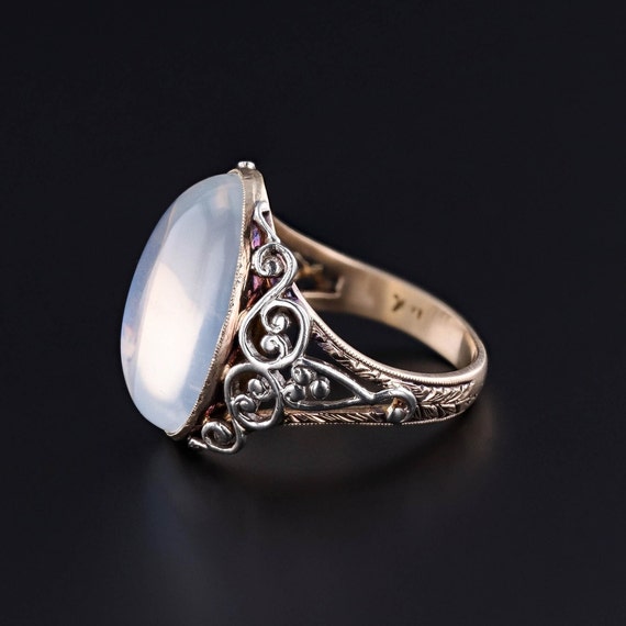 Antique Moonstone Ring of 14k Gold - image 3