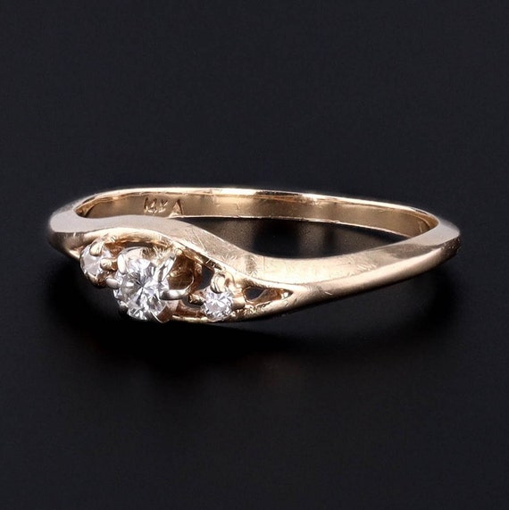 Vintage Diamond Ring of 14k Gold - image 2