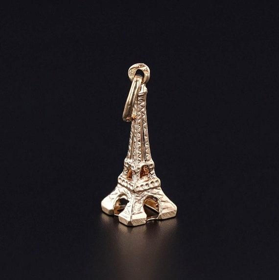 Vintage Eiffel Tower Charm of 18k Gold - image 1