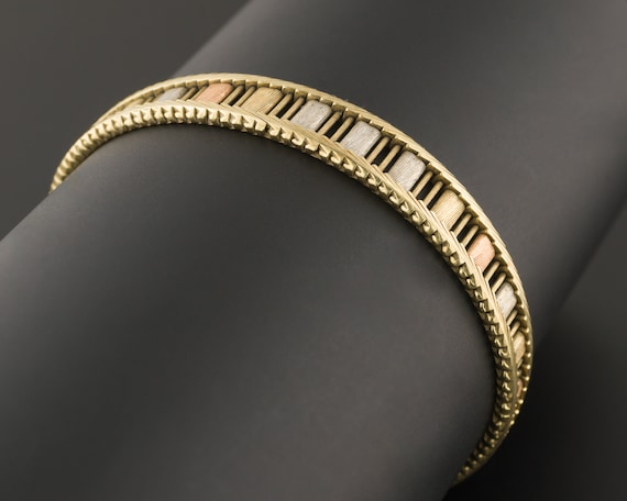 Tri Color Gold Bracelet | 14k Gold Bracelet | Vint