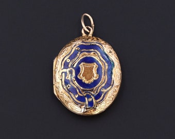 Antique Enamel Locket of 14k Gold