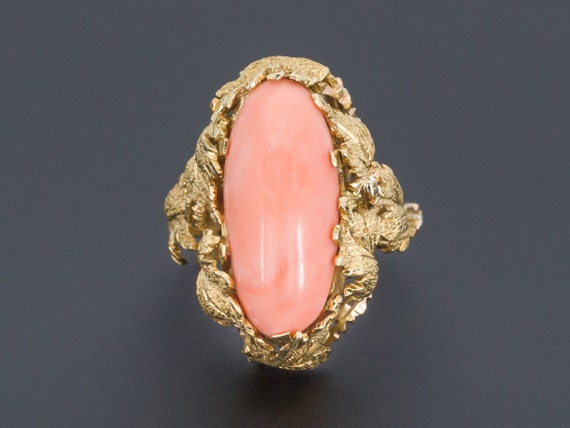 Coral Ring | Vintage Coral Ring | 18k Gold Coral R