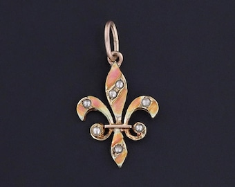 Antique Fleur de Lis Conversion Charm of 9ct Gold