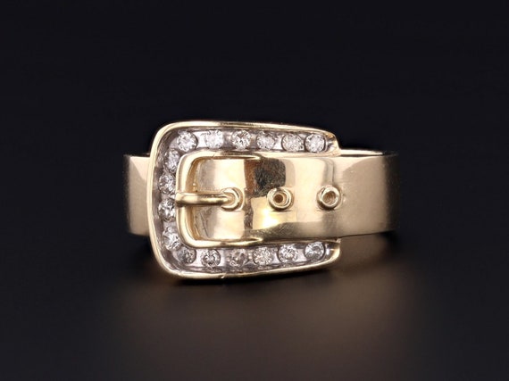 Vintage Buckle Ring | 10k Gold Buckle Ring | 10k G