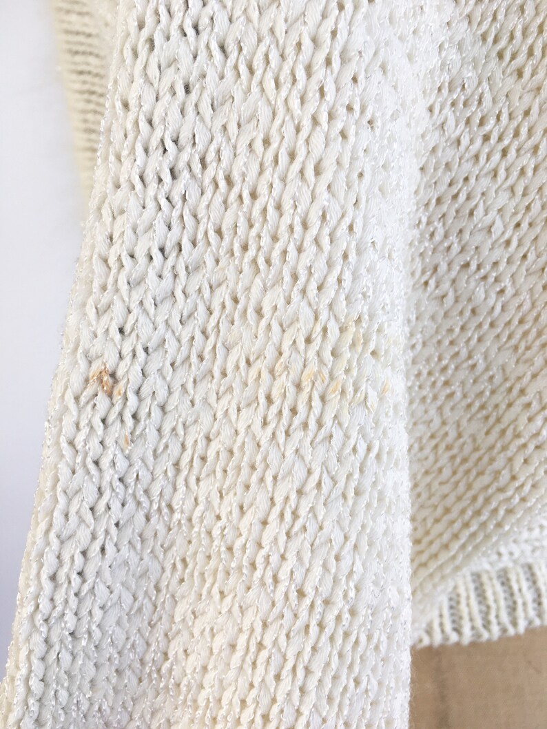 1980/'s Batwing Art Sweater With Pearl Beading