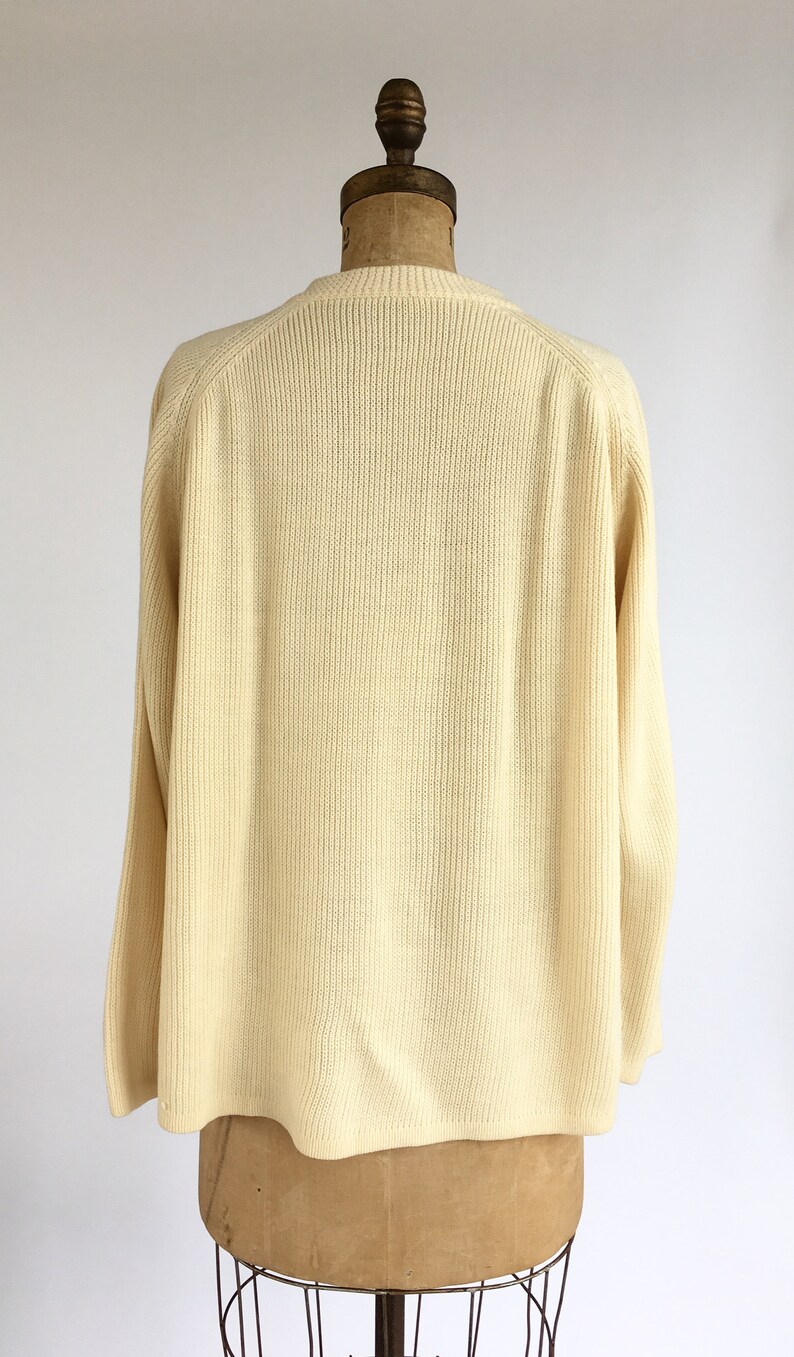 1970/'s Buttercream Cable Knit Cardigan