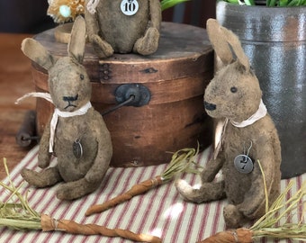 ETBC187 Tiny Rabbit EPATTERN/PLAN - Bunny Easter Primitive