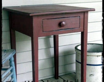 ETWN149 Primitive Side Table with drawer PATTERN