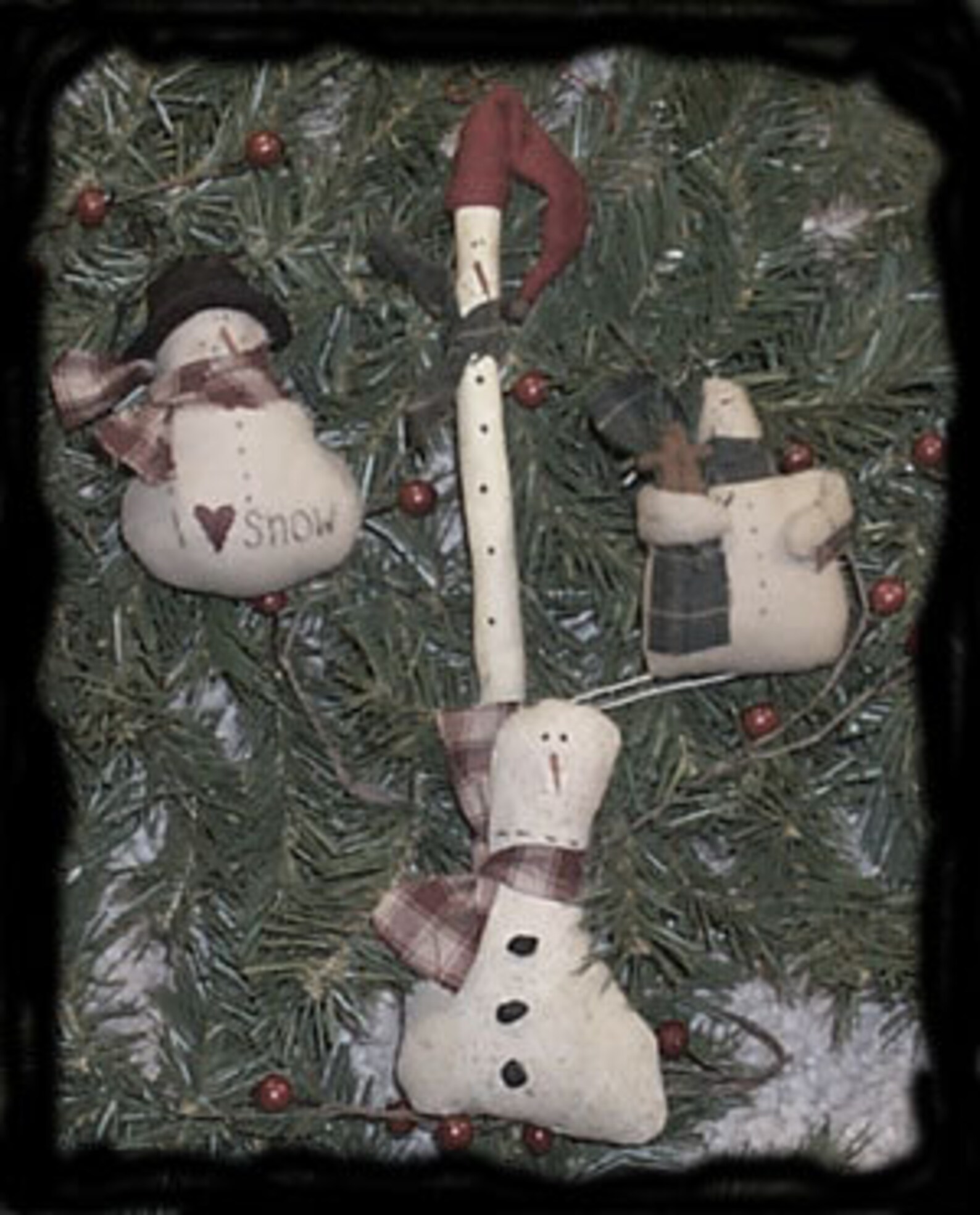 ETBC111 Primitive Snowman Ornament Epattern Etsy