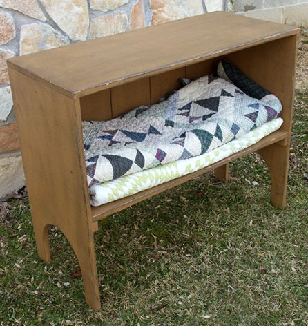 ETWN145 Primitive Quilt Crock Storage Box Bench PATTERN/PLAN