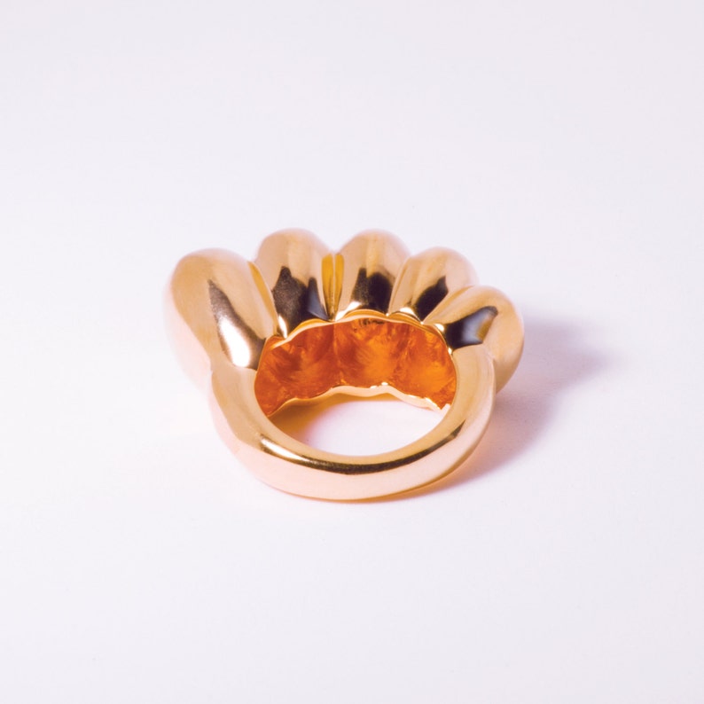 Chaschunka Wave Ring :Rose Gold / Chunky Rose Gold Ring / 18k Rose Gold Ring / Statement Ring / Handmade Ring / Modern Ring image 5