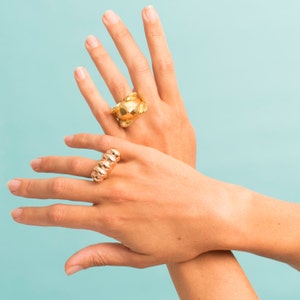 Chaschunka Wave Ring :Rose Gold / Chunky Rose Gold Ring / 18k Rose Gold Ring / Statement Ring / Handmade Ring / Modern Ring image 4