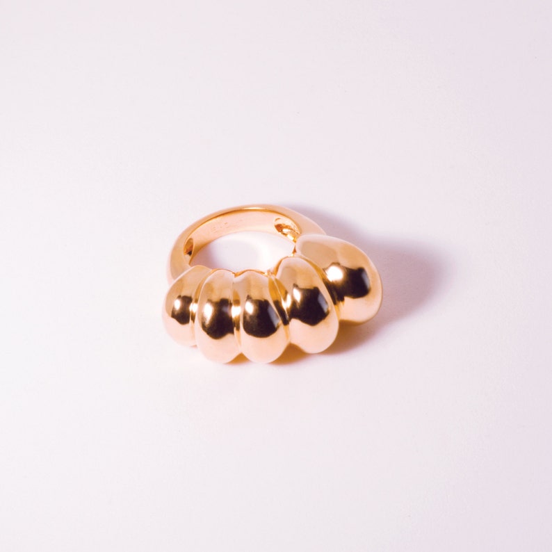 Chaschunka Wave Ring :Rose Gold / Chunky Rose Gold Ring / 18k Rose Gold Ring / Statement Ring / Handmade Ring / Modern Ring image 3