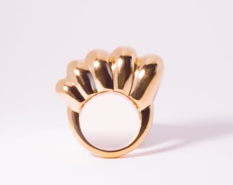 Chaschunka (Wave) Ring : Rose Gold / Chunky Rose Gold Ring / 18k Rose Gold Ring / Statement Ring / Handmade Ring / Modern Ring