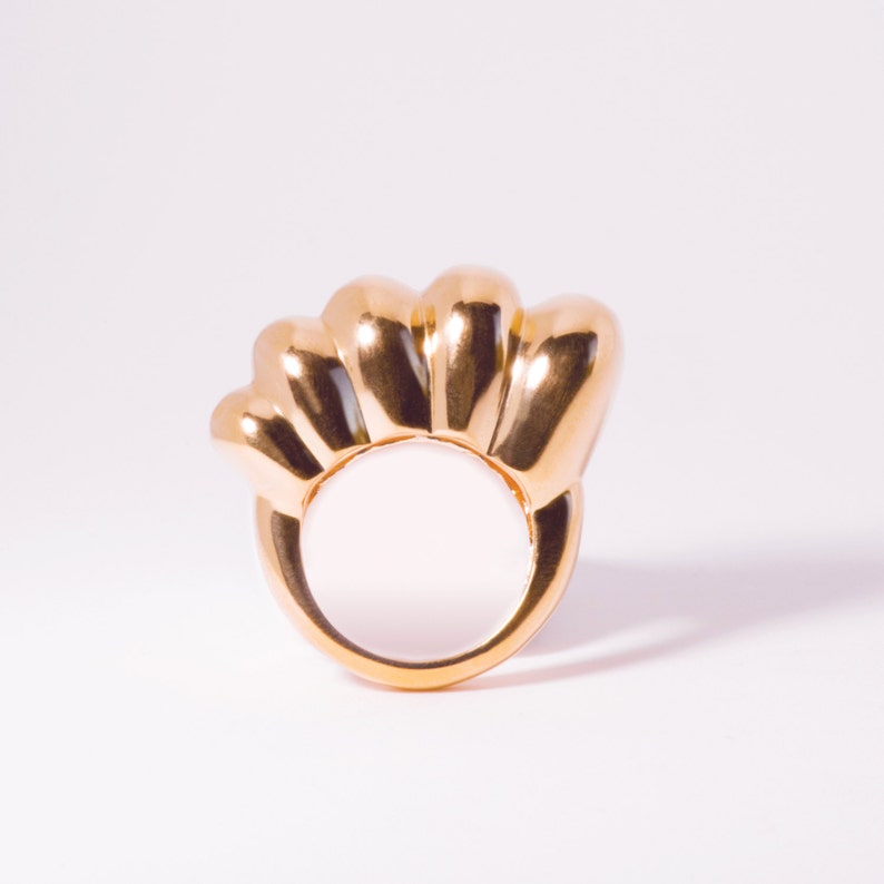Chaschunka Wave Ring :Rose Gold / Chunky Rose Gold Ring / 18k Rose Gold Ring / Statement Ring / Handmade Ring / Modern Ring image 1