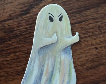 Angry ghost 3 inch sticker. Attitude ghost sticker.