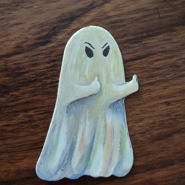 Angry ghost 3 inch sticker. Attitude ghost sticker.