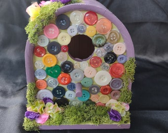 Button Birdhouse: Cottagecore Fairy Garden Decor