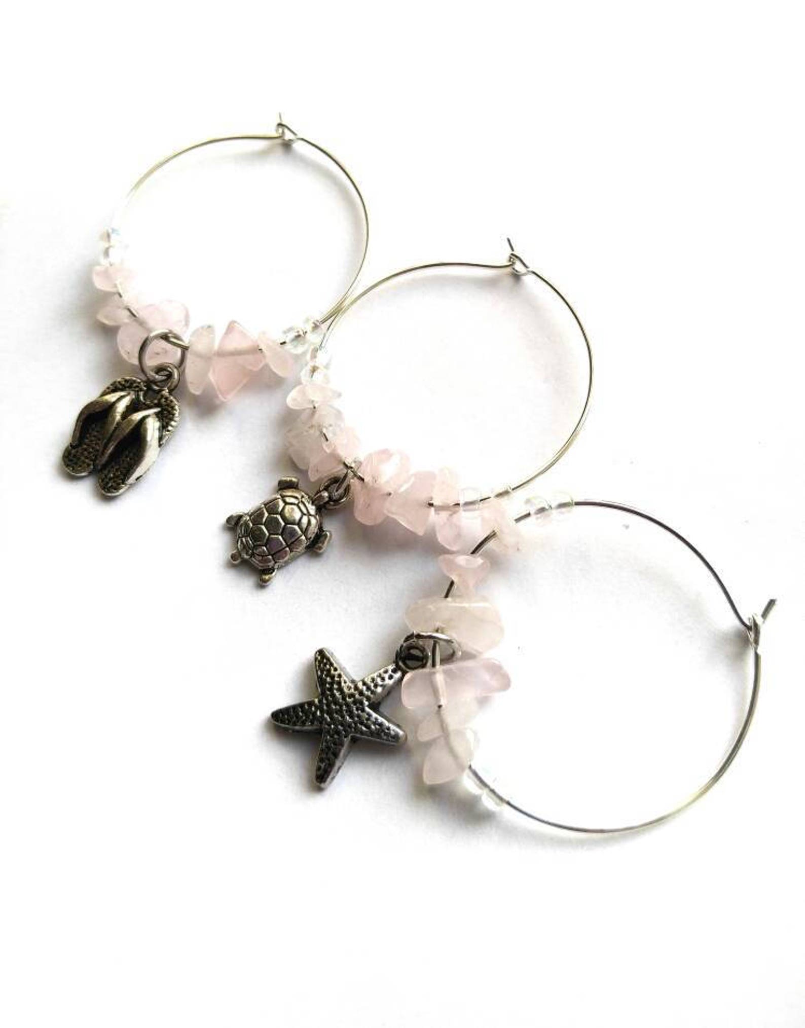 Rose Quartz Wine Glass Charms Hostess Gift Teacher Gift Etsy