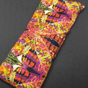 Savasana pillow, meditation pillow, orange pillow, abstract butterfly pillow, eye pillow, reusable eye pillow, hot pack, cold pack, organic image 3