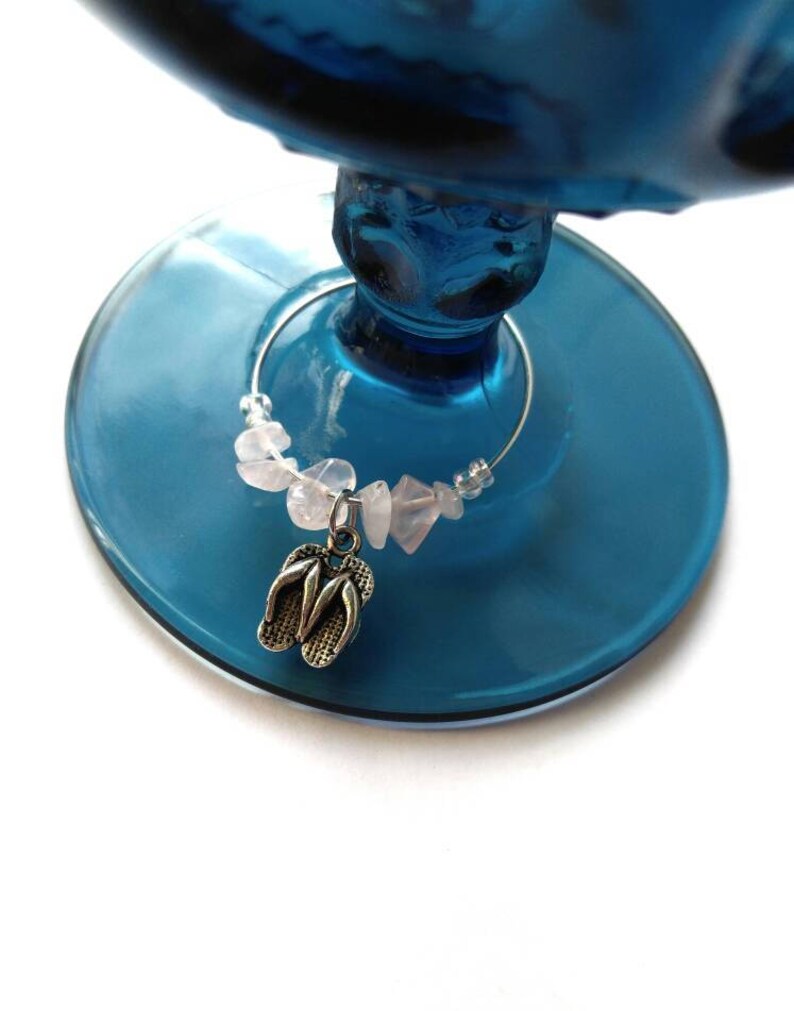 Rose Quartz Wine Glass Charms Hostess Gift Teacher Gift Etsy