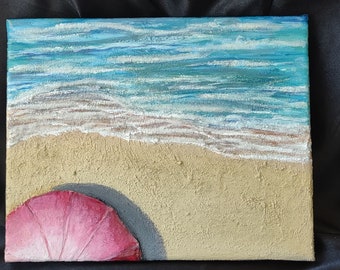 Beach acrylic painting, 8x10inch Origional art, home decor beach painting