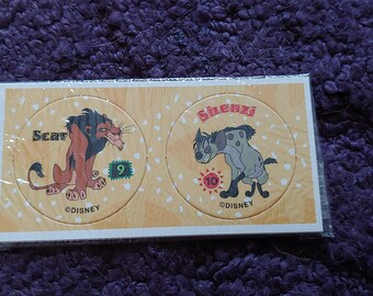 ORIGINAL1994 Chex Pogs Disney Lion King Unopened Cereal Toy 9 & 10.