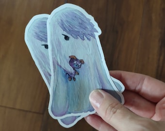 Emo Ghost Sticker: Voodoo Dog Doll, Laptop Decal