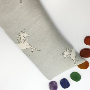 Reusable hot and cold herbal pillows. Unicorn pillow. Grey pillow. Unicorn eye pillow. Yoga eye pillow. Reusable eye pillow.