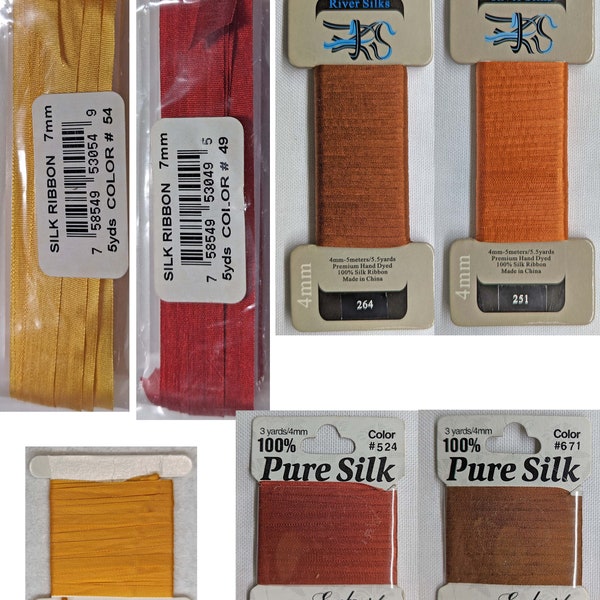 Needlepoint Ribbon River Silks Crayon Collection - 20 Spools Of 13mm Silk Ribbon (5.5 Yards Each) Hand-dyed Ribbon