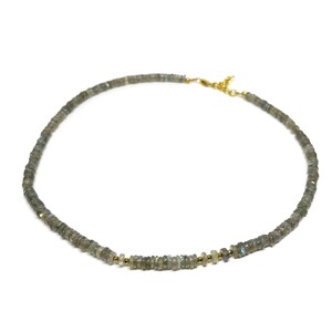 Labradorite and Hematite Beaded Choker Necklace image 1