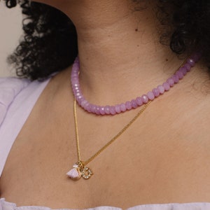 Soft Purple Crystal Beaded Necklace image 1