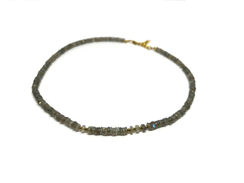 Labradorite and Hematite Beaded Choker Necklace image 3