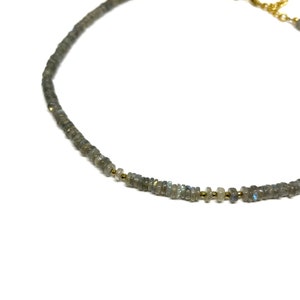 Labradorite and Hematite Beaded Choker Necklace image 4