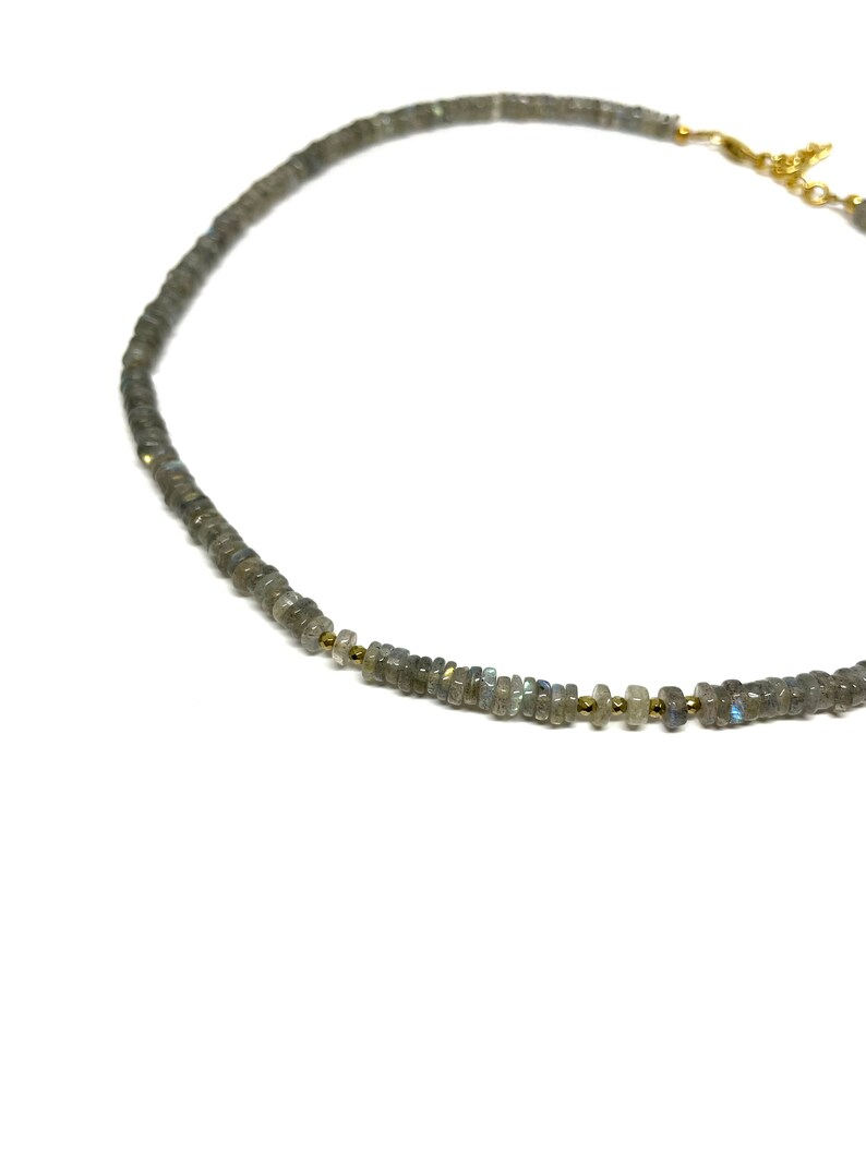 Labradorite and Hematite Beaded Choker Necklace image 4