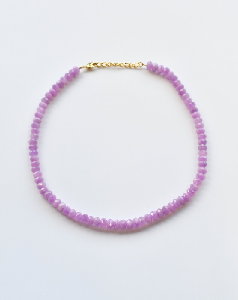 Soft Purple Crystal Beaded Necklace image 4