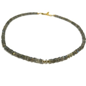 Labradorite and Hematite Beaded Choker Necklace image 2