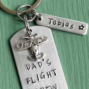 Pilot Dad Keychain, Gift for Pilot, Air Force Dad, Fighter Pilot Dad, Airline Pilot Keychain image 1