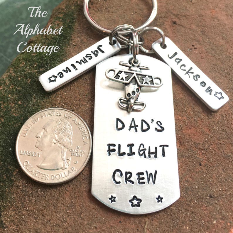 Pilot Dad Keychain, Gift for Pilot, Air Force Dad, Fighter Pilot Dad, Airline Pilot Keychain image 7
