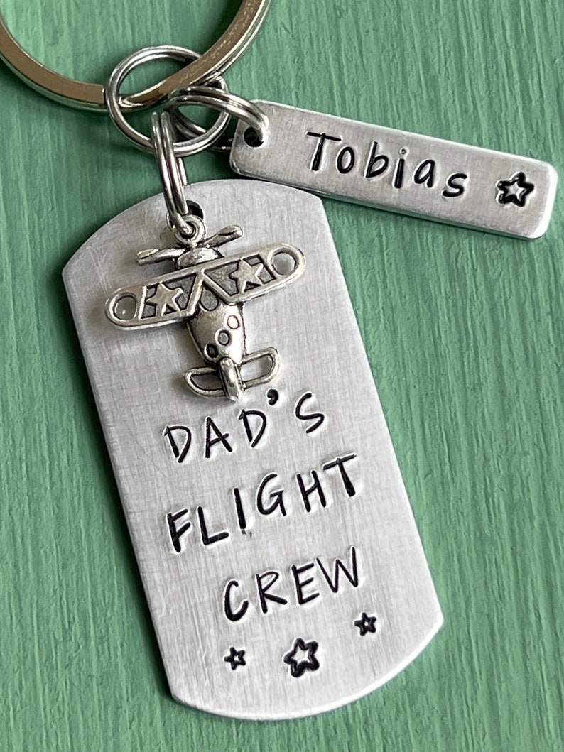 Pilot Dad Keychain, Gift for Pilot, Air Force Dad, Fighter Pilot Dad, Airline Pilot Keychain image 1