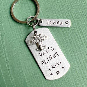 Pilot Dad Keychain, Gift for Pilot, Air Force Dad, Fighter Pilot Dad, Airline Pilot Keychain image 2