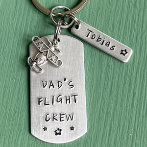Pilot Dad Keychain, Gift for Pilot, Air Force Dad, Fighter Pilot Dad, Airline Pilot Keychain image 3